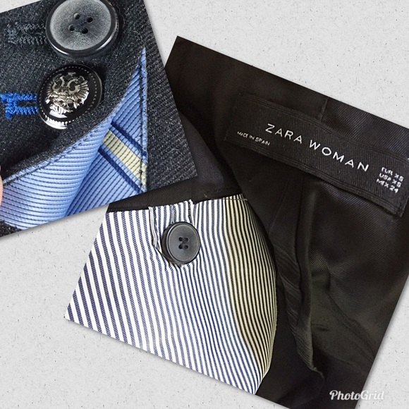 Zara blazer grey Made in Spain roll up sleeves - Picture 8 of 8